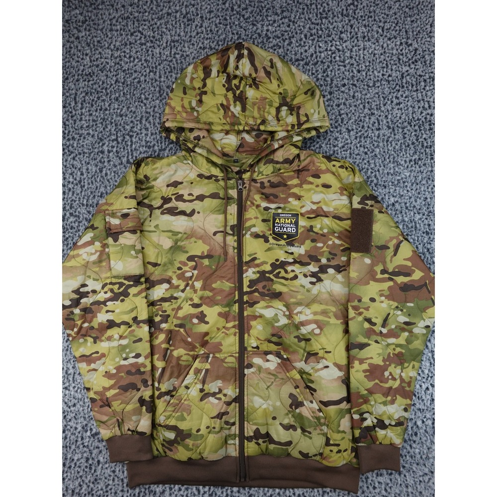 Oregon Army National Guard Woobie Hoodie Mens M Multicam Quilted Zip Jacket
